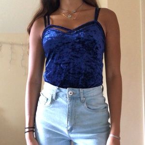 Blue velvet cami